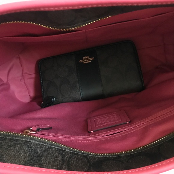🌷coach zip top tote set/shoulder bag & wallet - Picture 5 of 6